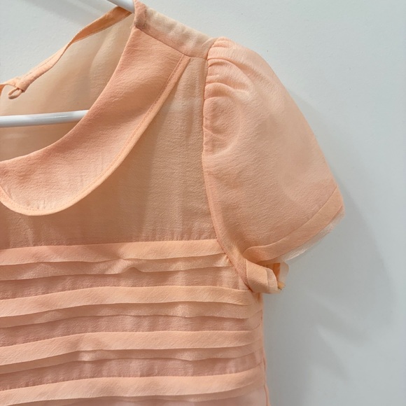 NWOT Peachy Pink Chiffon Summer Blouse / T-shirt - Picture 4 of 5